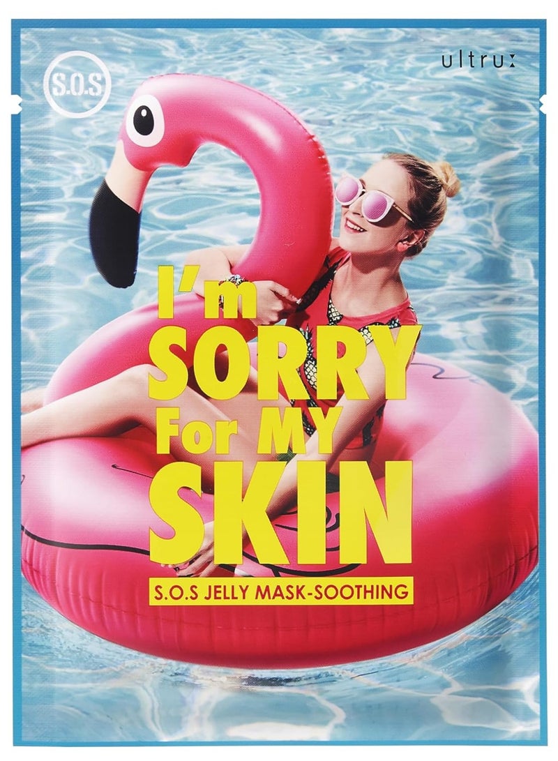 I'M SORRY FOR MY SKIN Jelly Face Mask Korean Skin Care, Hydrating & Calming after Sun Exposed, Self Care Items for Soothing and Sensitive Types, Gifts for Women, Pack of 1 (Cooling SOS Soothing Mask) - Image 1
